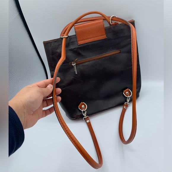 GENUINE LEATHER Shoulderbag / Backpack made in Ítaly - Picture 4 of 11